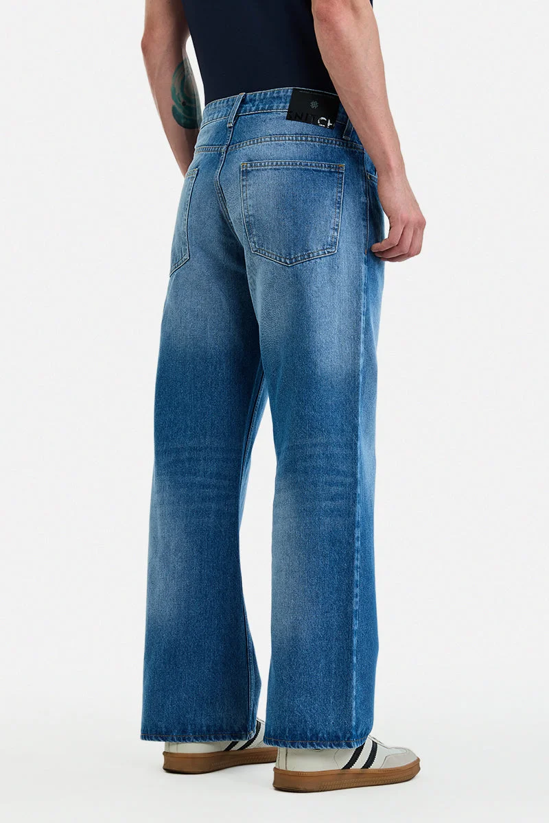SNITCH Blue Flared Fit Denim Jeans for Men | Best Price UAE